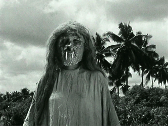 A dramatic representation of the Pontianak, portraying her spectral beauty and menace.