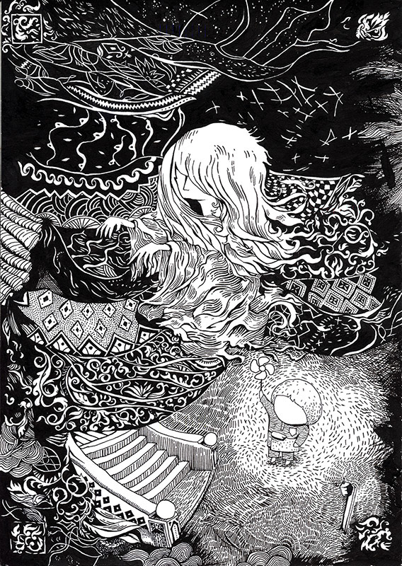 Artistic representation of Malaysian folklore ghost