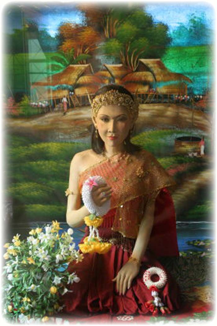 Artistic representation featuring Mae Nak associated with spiritual beliefs