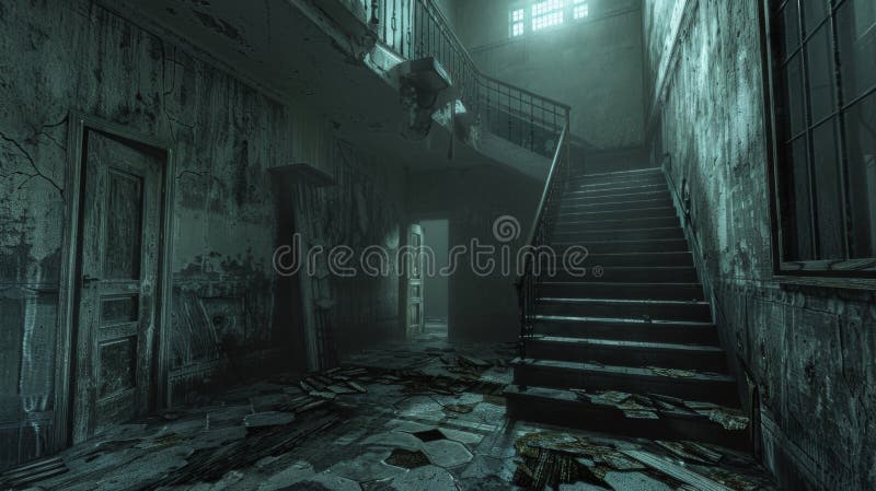 A rundown and abandoned hallway of an asylum, perfectly depicting feelings of dread and despair felt by Sarah as she explores the relics of forgotten pasts.