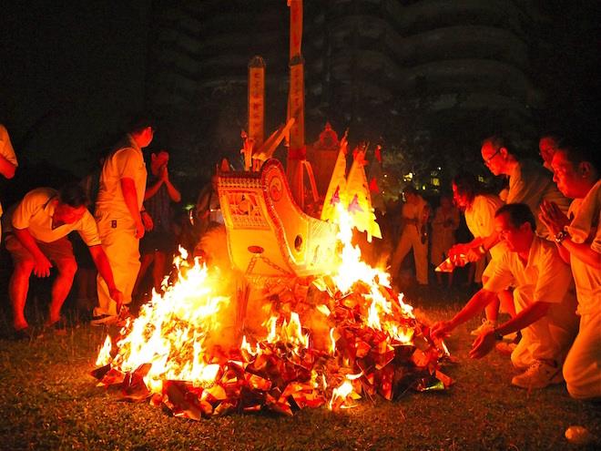 Image of offerings during Hungry Ghost Festival