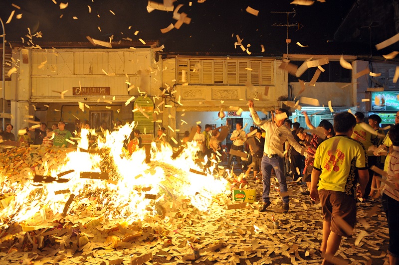 Celebration during the Hungry Ghost Festival in Malaysia