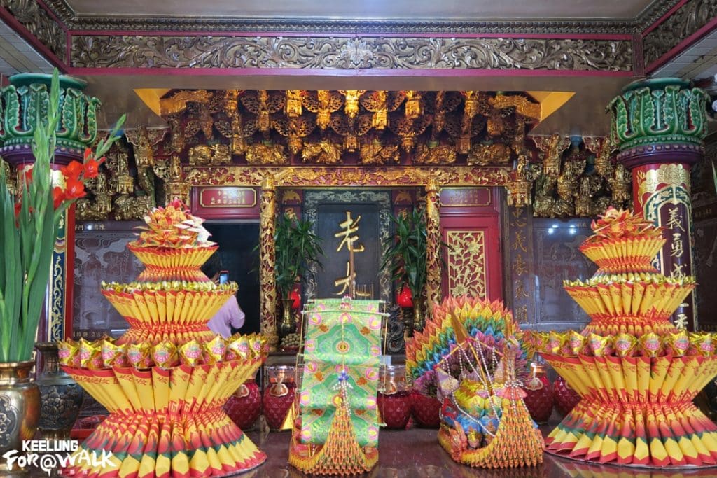 Altar setup for the Ghost Festival in Taiwan, showcasing offerings and rituals.