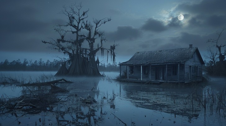 Eerie swamp house