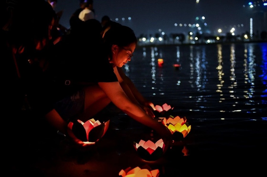 Traditional offerings during the Hungry Ghost Festival