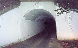 Photograph of the Bunnyman Bridge, a famous urban legend site.