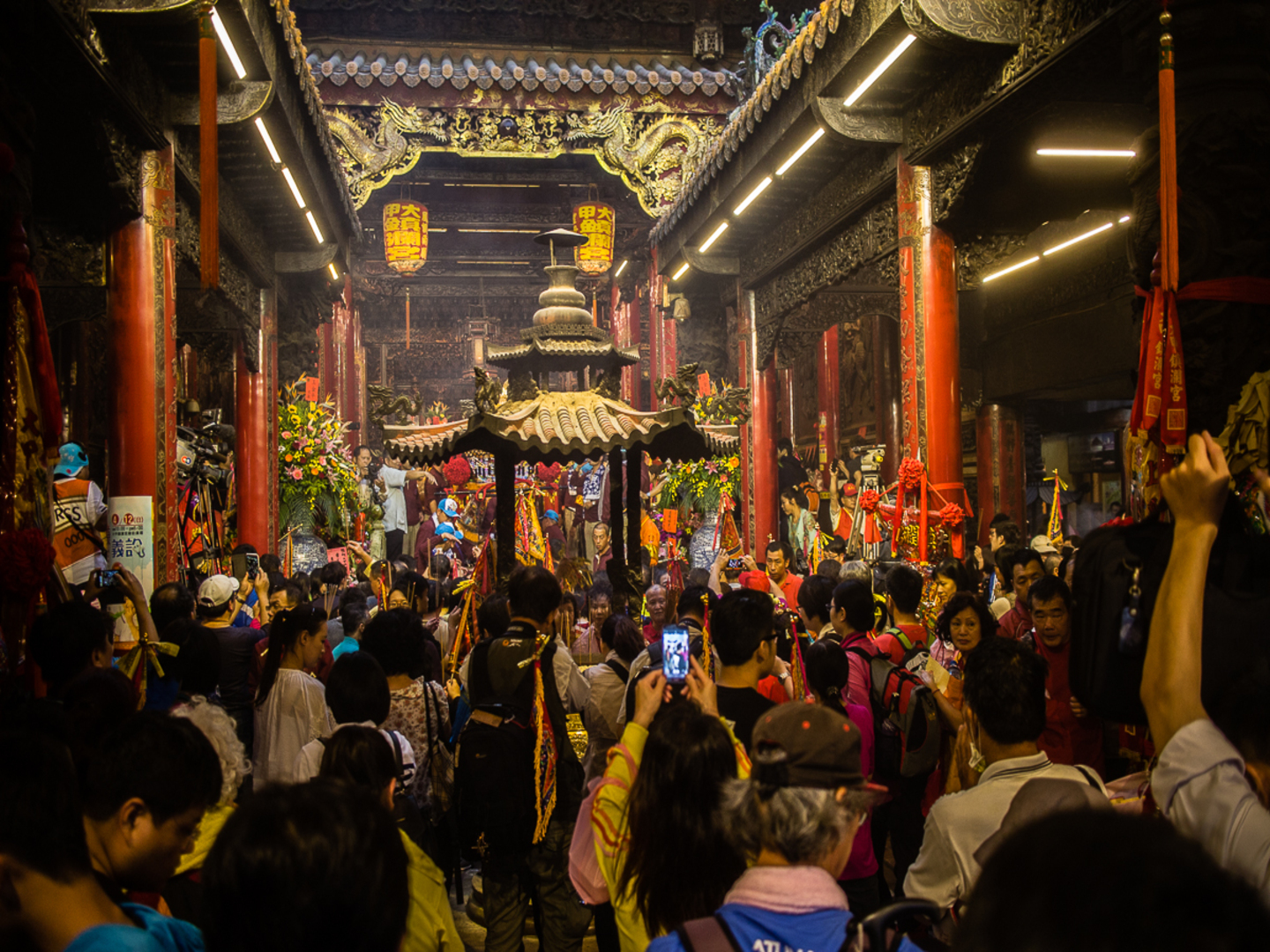 A captivating scene of the Dajia Mazu Pilgrimage, reflecting the community's connection to their spirituality amidst vibrant displays.