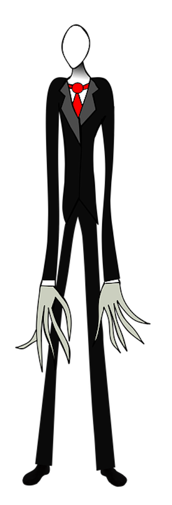 Illustration of an urban legend character, Slender Man.