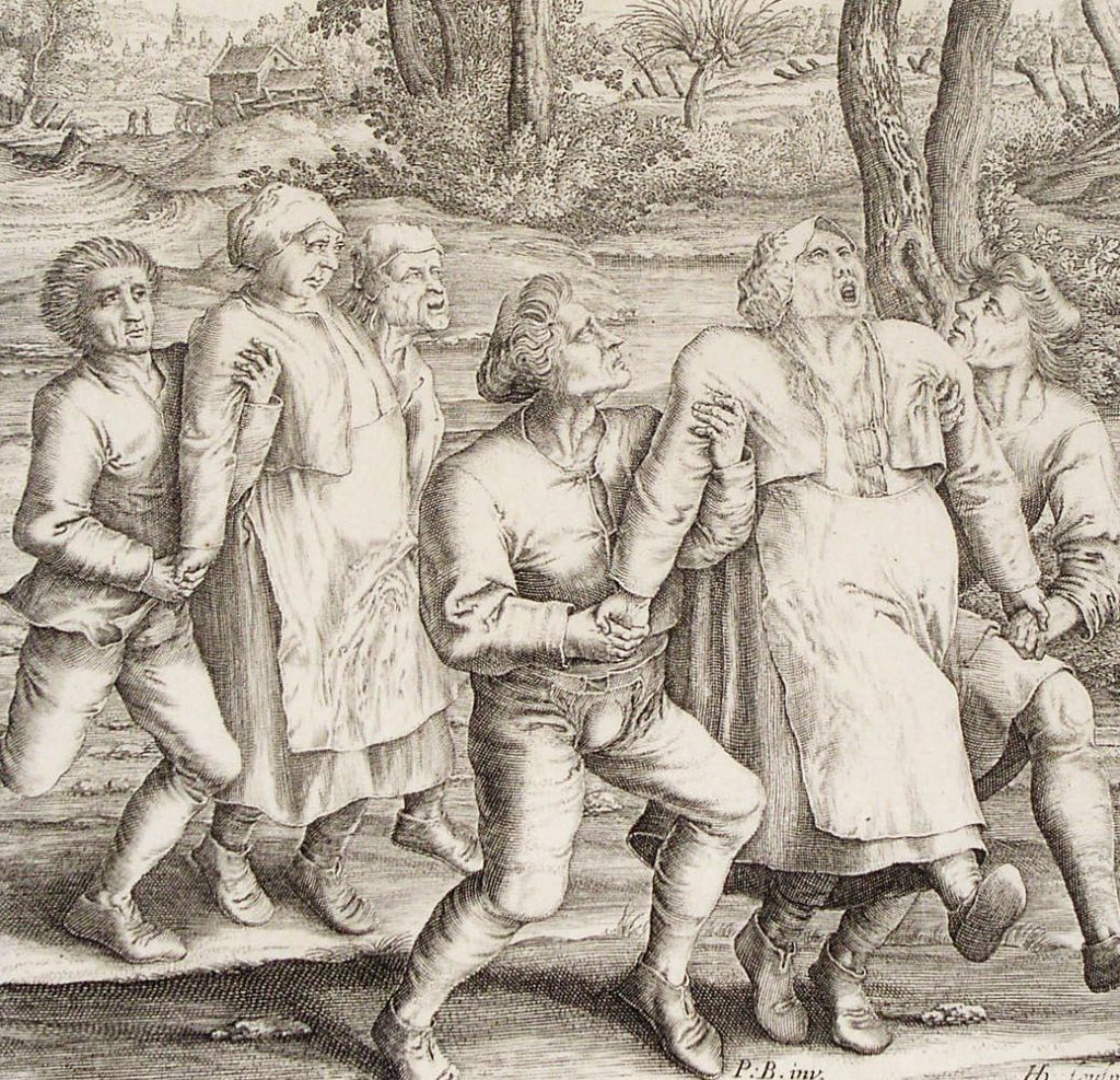 A historical depiction of the dancing plague