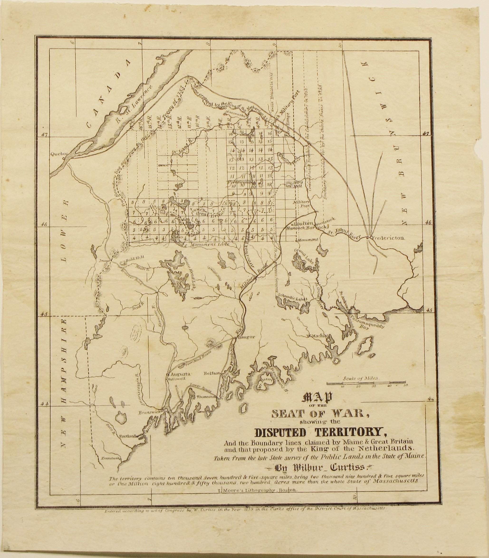 Rare map related to the Aroostook War