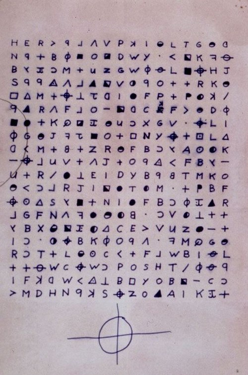 Zodiac Killer's infamous 340 cipher letter