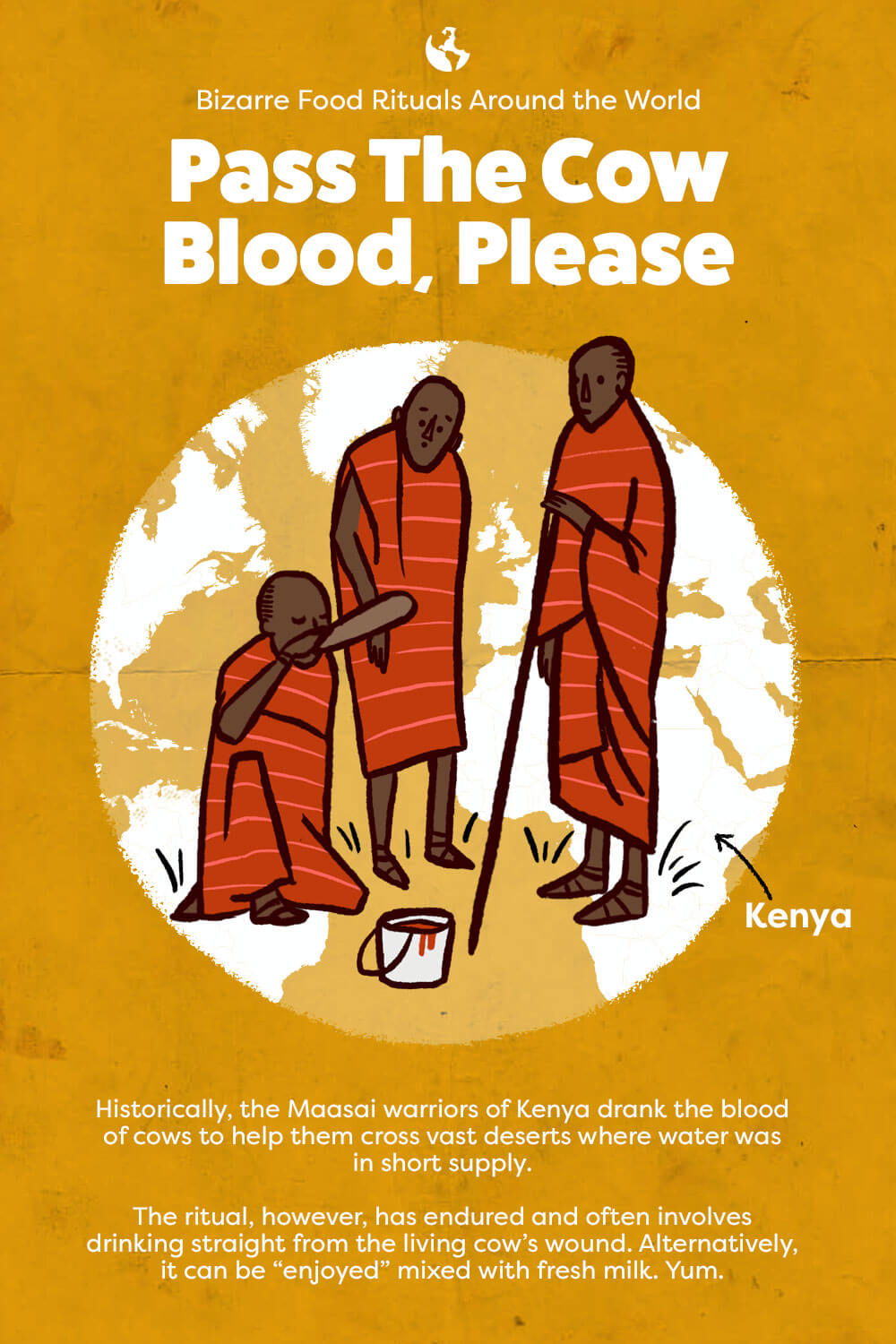 Bizarre Food Rituals & Traditions Around the World - Cow Blood Drinking in Kenya
