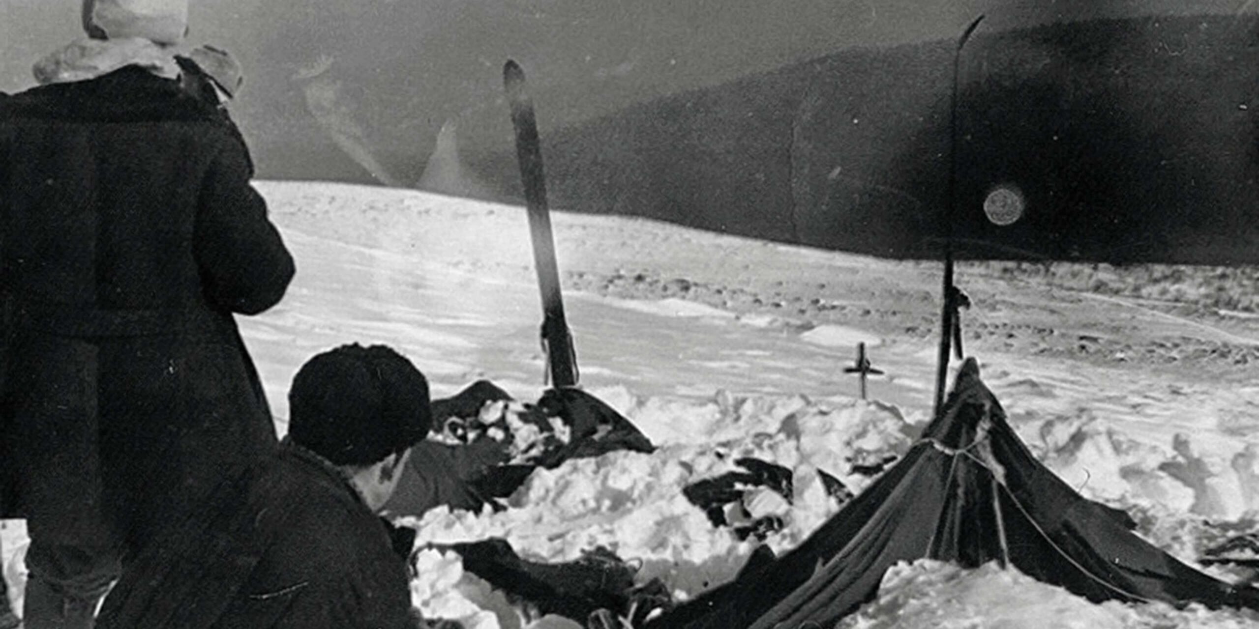 The remains of the hikers' tent, cut open from the inside