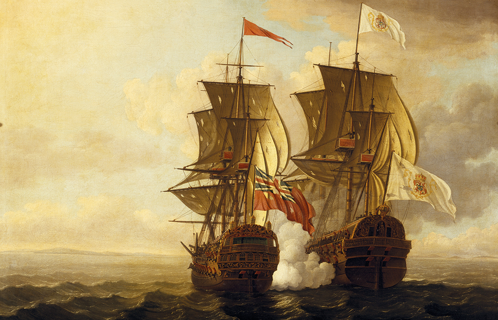 Spanish galleons at sea
